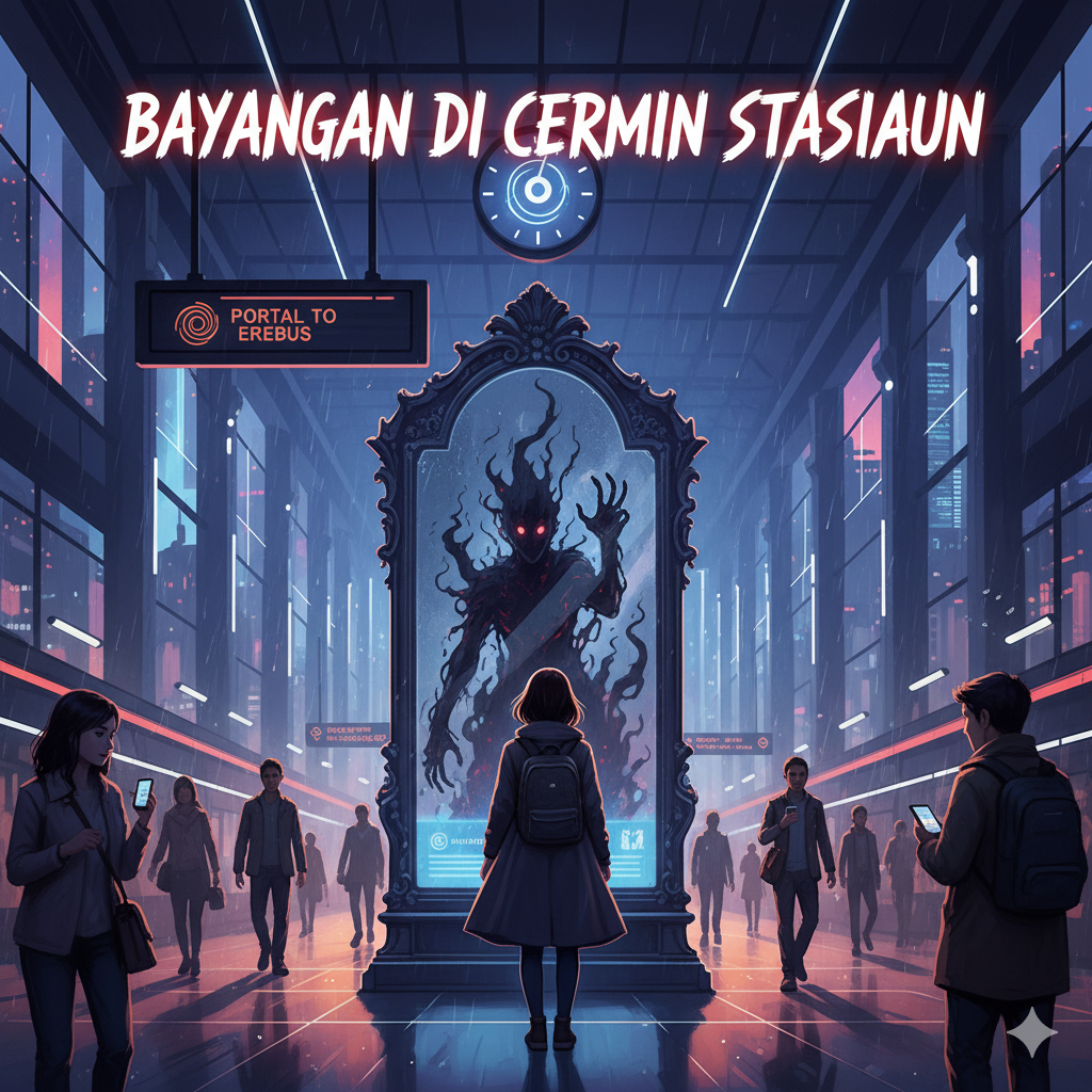 Cerita Fiksi Genre Fantasi Modern : Bayangan di Cermin Stasiun